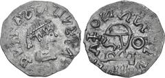 Early Medieval GEPIDS. Uncertain king. 454-552. AR Quarter Siliqua (16mm, 0.83 g, 6h). Imitating a Ravenna mint Quarter Siliqua of Theoderic in the name of Anastasius I. Sirmium mint. Pearl-diademed, 