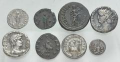 Large Lots ROMAN. Provincial-Imperial. Lot of eight (8) silver and billon issues. Includes: Provincial: Thrace, Mesembria. Gordian III, with Tranquillina. Hygieia. Æ // Egypt, Alexandria. Nero. BI Tet