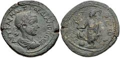 LYCIA, Patara. Gordian III. AD 238-244. Æ (34mm, 30.29 g, 11h). Laureate and draped bust right / Apollo standing left, holding branch and bow; to left, eagle standing left, head right, on omphalos. Vo