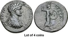 Lot of 4 coins. (974.1) THESSALY, Koinon of Thessaly. Caracalla. AD 198-217. Æ Tetrassarion (27mm, 10.76 g, 10h). Struck circa AD 198-211. MAP AYP ANTѠNЄINOC, laureate, draped, and cuirassed bust righ
