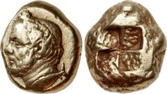 MYSIA, Kyzikos. Early-mid 4th century BC. EL Stater (16mm, 16.05 g). Von Fritze I 199 var. (laureate); SNG France -; Hurter & Liewald I 23a = Prinkipo 84 (same dies). Good VF, a few light deposits. Ve