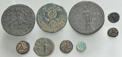 Large Lots MIXED. Greek - Roman Provincial. Lot of nine (9) bronze issues. Includes: Greek: Lycia (4) // Mysia (1) / Roman Provincial: (4). Average Fine - VF. LOT SOLD AS IS, NO RETURNS. Nine (9) coin
