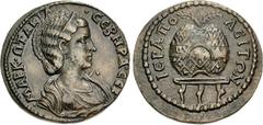 Roman Provincial PHRYGIA, Hierapolis. Otacilia Severa. Augusta, AD 244-249. Æ (28mm, 11.87 g, 6h). Pythian Games issue. Draped bust right, wearing stephane / Agonistic prize crown inscribed ΠYΘIA cont