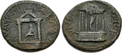 Roman Provincial JUDAEA, Roman Administration. Diva Poppaea and Diva Claudia. Died 65 CE and 63 CE. Æ 3 Units (19mm, 4.94 g, 12h). Caesarea Panias (Caesarea Philippi) mint. Struck under Nero, 65-68 CE