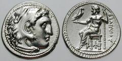 MACEDON, Kings of. Philip III Estimate $200  MACEDON, Kings of. Philip III. 323-317 BC. AR Drachm (4.27 gm). Magnesia ad Maeandrum mint. Struck 323-280 BC. Head of Herakles right, wearing lion's skin 