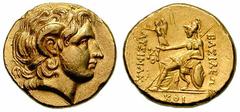 THRACE, Kings of. Lysimachos Estimate $1250 THRACE, Kings of. Lysimachos. 323-281 BC. AV Stater (8.36 gm). Odessos mint. After 281 BC. Head of deified Alexander right, wearing horn of Ammon / Athena N