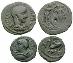 THRACE, Deultum. Gordian III Estimate $300  THRACE, Deultum. Gordian III. 238-244 AD. Æ 22mm (5.84 gm). Laureate, draped and cuirassed bust right, seen from behind / Perseus standing left, holding a h