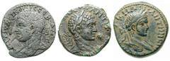 SYRIA, Seleucis and Pieria. Antioch. Elagabalus Estimate $150 SYRIA, Seleucis and Pieria. Antioch. Elagabalus. 218-222 AD. Lot of 3 Tetradrachms. Includes the following: Prieur 258. Fine, very porous 