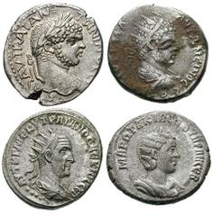 CYPRUS. Caracalla Estimate $200 CYPRUS. Caracalla. 198-217 AD. AR Tetradrachm (14.04 gm). Cos. 4 (215-217 AD). Laureate head right / Eagle standing facing, head left; grain-ear below. Prieur 1578 // L