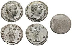 HOARD. A find of 55 contemporary false silver denarii, circa 227 AD Estimate $1500 HOARD. A find of 55 contemporary false silver denarii of Severus Alexander (11), Julia Mamaea (42) and blank planchet