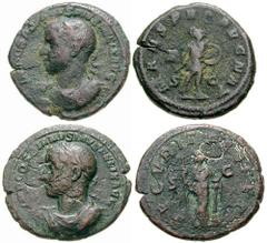 GORDIAN III Estimate $200  GORDIAN III. 238-244 AD. Æ As (9.91 gm). Laureate, draped and cuirassed bust left / Securitas standing left, holding sceptre and leaning on column. RIC IV 335c; Cohen 331. R