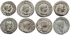 Lot of seven mid-third century silver antoniniani Estimate $300 Lot of seven mid-third century silver antoniniani. Includes: Philip I. Aequitas. RSC 9. Near EF // Philip II, as Caesar. Prince and atte