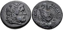 PTOLEMAIC KINGS of EGYPT. Ptolemy II Philadelphos. 285-246 BC. Æ (26mm, 16.94 g, 12h). Ptolemaic mint in Sicily. Struck circa 265 BC. Laureate head of Zeus right / Eagle with wings spread standing lef