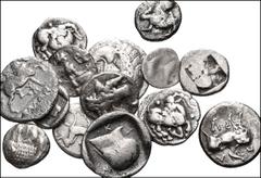 GREEK. Miscellaneous. Lot of fifteen (15) silver fractions from Macedon to Mysia. Includes: MACEDON, Eion. AR Diobol // Neapolis. AR Hemidrachm // Skione. AR Hemidrachm // THRACO-MACEDONIAN TRIBES, My