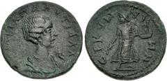 Roman Provincial SICYONIA, Sicyon. Plautilla. Augusta, AD 202-205. Æ Diassarion (23mm, 7.42 g, 2h). Struck circa AD 202-205. Draped bust right; to right, cornucopia / Apollo Citharoedus standing facin