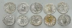 Large Lots ROMAN. Imperial. Lot of ten (10) AR Denarii mostly of Severus Alexander and Severan Empresses. Includes: Julia Domna (1) // Elagabalus (1) // Julia Soaemias (1) // Severus Alexander (7). Av