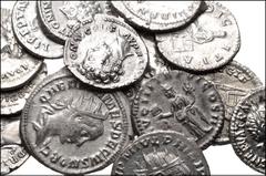 ROMAN. Imperial. Lot of fifteen (15) mostly AR Denarii from Domitian to Herennius Etruscus. All denarii unless otherwise noted. Domitian // Nerva // Trajan (2) // Hadrian (2) // Marcus Aurelius (2) //