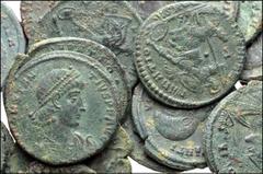 ROMAN. Imperial. Lot of twenty (20) Æ Centenionales of Constantius II. Lot comprised mostly of “soldier spearing fallen horseman” type of Constantius II. Maybe a couple of Constans mixed in. Average F