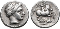 KINGS of THRACE. Lysimachos. As Satrap, 323-305 BC. AR Tetrobol (15mm, 2.28 g, 12h). In the types of Philip II of Macedon. Amphipolis mint. Struck under Kassander, circa 315-305 BC. Head of Apollo rig