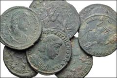 ROMAN. Imperial. Lot of twenty (20) Æ Centenionales of Constantius II. All “soldier spearing fallen horseman” type of Constantius II. Average Fine to Near VF. LOT SOLD AS IS, NO RETURNS. Twenty (20) c