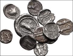 GREEK. Miscellaneous. Lot of eleven (11) silver fractions from Lycia and Phoenicia. Includes: LYCIA, Dynasts (2) // PHOENICIA, Sidon (7, one of which a fourrée) // PHOENICIA, Tyre (2). Good Fine or be