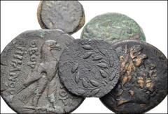 GREEK. Miscellaneous. Lot of five (5) bronze coins from Sicily to the Ptolemaic Kings of Egypt. Includes: SICILY, Panormos // PONTOS, Amisos // SELEUKID KINGS of SYRIA, Antiochos IV Epiphanos // SELEU