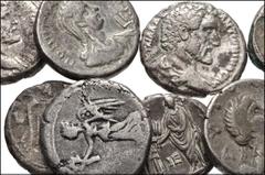 ROMAN. Provincial. Lot of thirty-one (31) mostly BI Tetradrachms of Alexandria in Egypt. Various rulers from Nero to Diocletian. Includes 28 Billon tetradrachms, 1 Æ drachm, and 1 Æ hemidrachm. A good