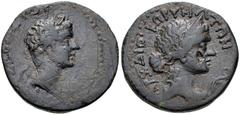 CILICIA, Corycus. Tiberius. AD 14-37. Æ (25mm, 9.51 g, 12h). Laureate head of Tiberius right / Head of Aphrodite right, wearing stephane; aphlaston to right. RPC I 3711/2 = SNG Levante 807 (this coin)