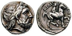 MACEDON, Kings of. Philip II. Estimate $250 MACEDON, Kings of. Philip II. 359-336 BC. AR Tetradrachm (14.38 gm). Amphipolis mint. Struck circa 323-315 BC. Laureate head of Zeus right / FILIP-POU, yout