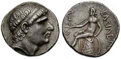 SYRIA, Seleukid Kings. Antiochos II. Estimate $500 SYRIA, Seleukid Kings. Antiochos II. 261-246 BC. AR Tetradrachm (16.87 gm). Uncertain eastern mint. Diademed head right / Apollo seated left on ompha