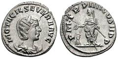 OTACILIA SEVERA, wife of Philip I. Estimate $250 OTACILIA SEVERA, wife of Philip I. AR Antoninianus (3.81 gm). Antioch mint. M OTACIL SEVERA AVG, diademed and draped bust right, resting on a crescent 
