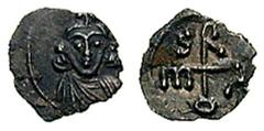 PAPAL-BYZANTINE ROME. JUSTINIAN II. First Reign (685-695) and POPE ST. SERGIUS (687-698). Estimate $4000 PAPAL-BYZANTINE ROME. JUSTINIAN II. First Reign (685-695) and POPE ST. SERGIUS (687-698). AR 1/