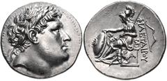 KINGS of PERGAMON. Eumenes I. 263-241 BC. AR Tetradrachm (29mm, 16.92 g, 12h). Struck circa 263-255/50 BC. Diademed head of Philetairos right / Athena seated left, supporting shield and resting elbow 