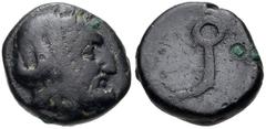 LYDIA, Uncertain mint. Autophradates. Satrap, 392-388 and 380-355 BC. Æ (9mm, 1.26 g, 3h). Head right, wearing Phrygian tiara / Monoskelis. Winzer 11.7. Near VF, dark green patina. Rare.