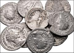 ROMAN. Imperial. Lot of ten (10) AR Antoniniani from Gordian III to Herennia Etruscilla. Includes: Gordian III (5) // Philip II // Trajan Decius (3) // Herennia Etruscilla. Average Fine, porous, vario