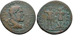 CILICIA, Tarsus. Pupienus. AD 238. Æ (37mm, 23.87 g, 6h). Radiate, draped, and cuirassed bust right / Pupienus standing facing, head right, holding reversed spear and parazonium; to right, two captive