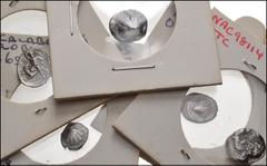 GREEK. Magna Graecia & Sicily. Lot of five (5) silver fractions of Tarentum. Includes: AR Litra (2) // AR Hemilitra // AR Diobol (2). Average Fine, some porosity. LOT SOLD AS IS, NO RETURNS. Five (5) 