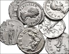 ROMAN. Imperial. Lot of eight (8) AR Denarii from Septimius Severus to Severus Alexander. Includes: Septimius Severus (2) // Julia Domna // Caracalla // Plautilla // Elagabalus // Julia Paula // Sever