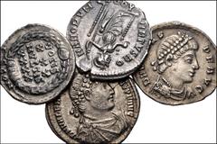 ROMAN. Imperial. Lot of four (4) AR Siliaquae from Constantius II to Valentinian II. Includes: Constantius II. Constantinople mint // Valentinian I. Constantinople mint // Valens. Antioch mint // Vale