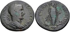 Philip I. AD 244-249. Æ (29mm, 14.68 g, 7h). Anemurium (Cilicia) mint. Dated RY 2 (AD 245/6). Laureate, draped, and cuirassed bust right / Facing mummiform cult statue of Artemis, holding a branch in 