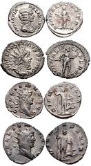 ROMAN. Imperial. Lot of four (4) coins. Includes: JULIA DOMNA. Augusta, AD 193-217. AR Denarius. Rome mint. Struck under Caracalla, AD 211-215. Draped bust right / Diana standing facing, head left, ho