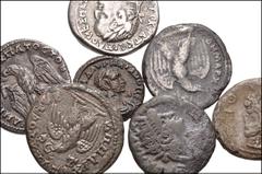 ROMAN. Provincial. Lot of seven (7) silver and billon tetradrachms. Includes: SYRIA, Antioch. Vespasian // Trajan // Caracalla // PHOENICA, Tyre. Geta // EGYPT, Alexandria. Nero // Antoninus Pius // A