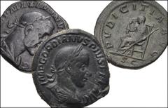 ROMAN. Imperial. Lot of three (3) Æ Sestertii from Maximinus I to Otacilia Severa. Includes: Maximinus I // Gordian III // Otacilia Severa. Average Near VF, chipping around edge of first coin. LOT SOL