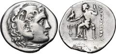 LYCIA, Phaselis. Circa 221/0-190 BC. AR Tetradrachm (32mm, 16.13 g, 1h). In the name and types of Alexander III. Dated CY 13 (206/5 BC). Head of Herakles right, wearing lion skin; c/m: Seleukid anchor