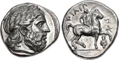 KINGS of MACEDON. temp. Philip II – Alexander III. Circa 340/36-328 BC. AR Tetradrachm (25mm, 14.07 g, 3h). In the name and types of Philip II. Amphipolis mint. Head of Zeus right, wearing laurel wrea