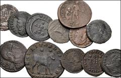 ROMAN. Imperial. Lot of Thirty-nine (39) Æ, 4th-5th centuries AD. Includes: Constantius II, Magnentius, Julian II, Jovian, Valentinian I, Valens, Procopius, Gratian, Valentinian II, Theodosius I. Aeli