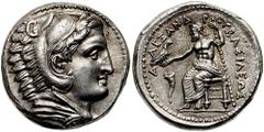 KINGS of MACEDON. Alexander III. 336-323 BC. AR Tetradrachm (17.25 gm). Estimate $1500  KINGS of MACEDON. Alexander III. 336-323 BC. AR Tetradrachm (17.25 gm). 'Amphipolis' mint. Struck under Philip I