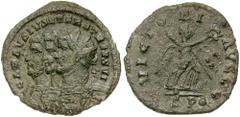 CARAUSIUS, DIOCLETIAN and MAXIMIANUS. 287-293 AD. Æ Antoninianus (3.43 gm). Camulodunum (Colchester) mint. Struck circa 292 AD. Estimate $3000 CARAUSIUS, DIOCLETIAN and MAXIMIANUS. 287-293 AD. Æ Anton