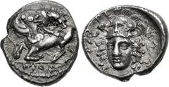 DYNASTS of LYCIA. Perikles. Circa 380-360 BC. AR Sixth Stater (10mm, 1.18 g, 9h). Wedrei mint. Lion right, biting into the hindquarter of a bull crouching left / Head of Athena facing slightly left, w