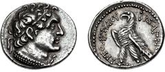 PTOLEMAIC KINGS of EGYPT. Ptolemy VI Philometor. 180-145 BC. AR Didrachm (22mm, 7.03 g, 1h). Uncertain mint in Cyprus. Dated year 1xx of an uncertain era. Diademed head of Ptolemy I right, wearing aeg